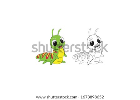Caterpillar Animal Cartoon Vector Illustration Bundle
