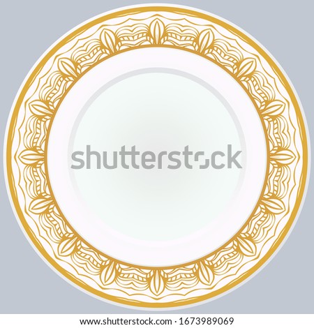 Pattern With Abstract Floral Round Ornament. Oriental Pattern Vector