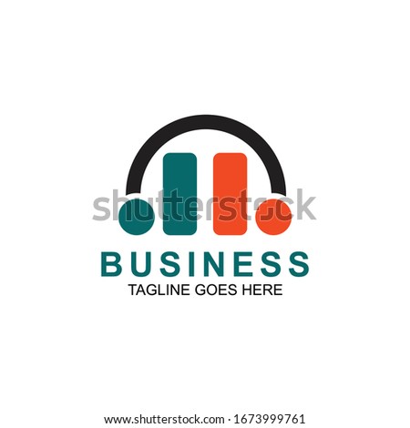 Headset logo design vector with AB letter logo concept. isolated win white background.eps10