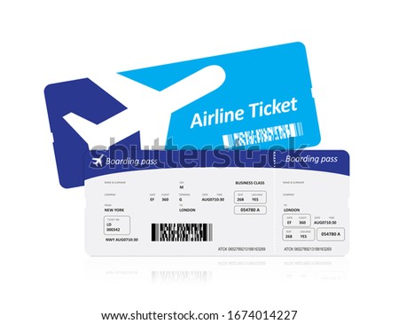 Air plane tickets on white Royalty-Free Stock Photo #1674014227