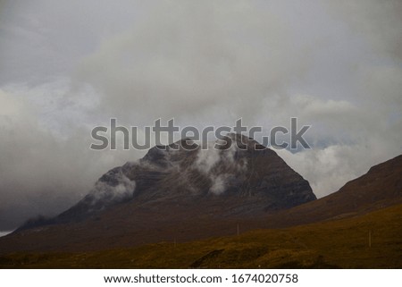Scottish mountain vistas with snow