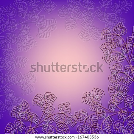 Invitation or wedding card with abstract floral background.