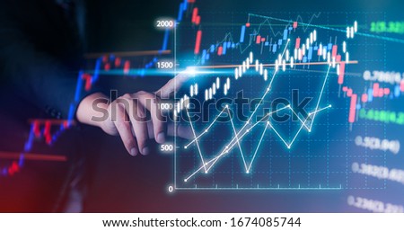 Stock market investment and stock market analysis chart,  stock chart concept