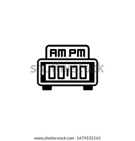 Post meridiem  icon vector in black solid flat design icon isolated on white background