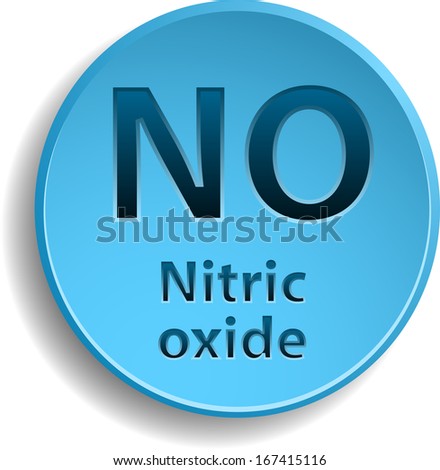 Blue button with nitric oxide. eps10
