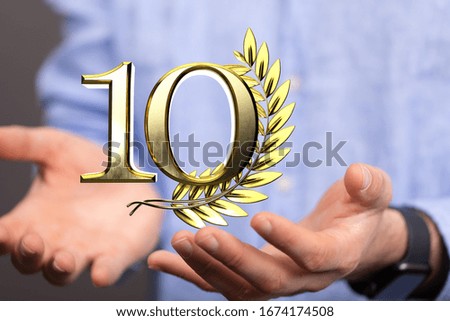 10 Anniversary 3d numbers. Poster template for Celebrating 20 anniversary event party
