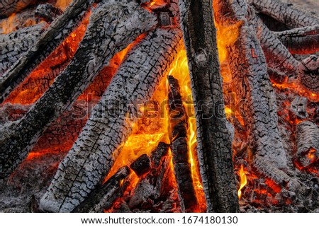 Closeup picture of colorful bonfire 