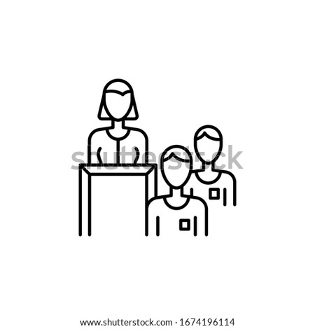 Orator, woman, men icon. Simple line, outline vector elements of teamwork for ui and ux, website or mobile application