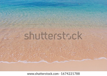 Sand with the blue sea for summer concept