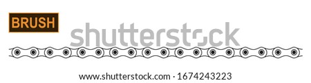 Motorcycle chain icon brush for fashion and digital illustration. Colorable customizable vector.