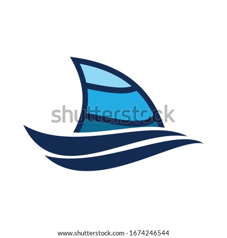 Water wave logo template. Vector icon design.