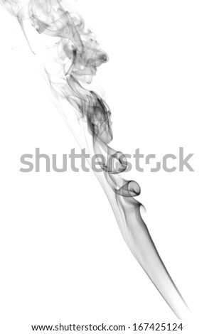 The abstract figure of the smoke on a white background