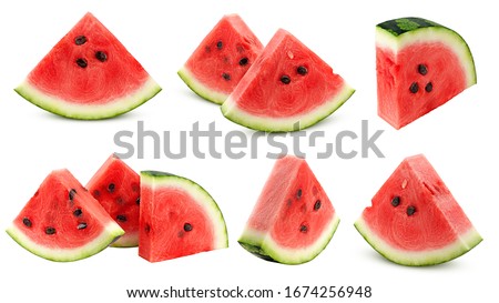 watermelon isolated on white background, clipping path, full depth of field Royalty-Free Stock Photo #1674256948