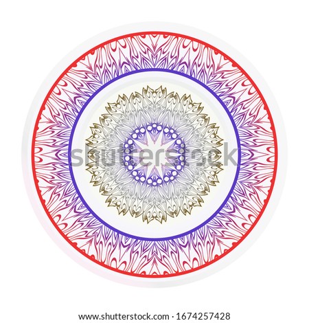 Mandala Ornament. Vector Illustration. For Wedding, Bridal, Valentine's Day, Greeting Card Invitation. Oriental Pattern. Indian, Moroccan, Mystic, Ottoman Motifs. Anti-Stress Therapy Pattern.