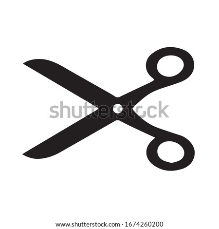 Scissors icon vector black color