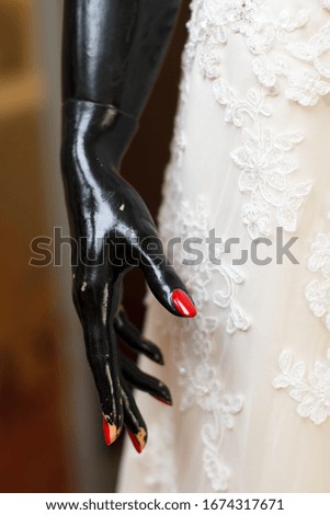 Wedding mannequin dress details background