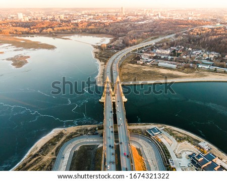 Millennium Bridge aerial view, Kazan, Russia