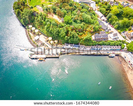 Aerial view of Portree, Isle of Skye, Scotland, UK