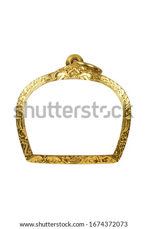 Golden Buddha frame isolated.Hand work