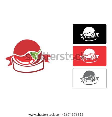 Simple Logo Design of a Chili in Red