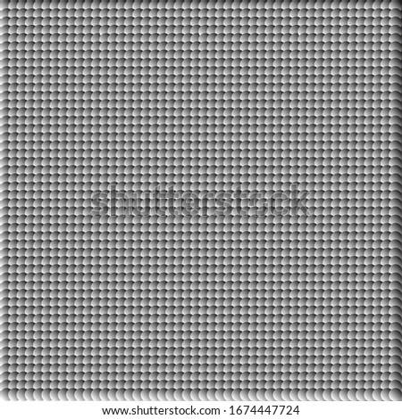 Gray scale geometric pattern, built from strict grid of equal sized, gradual shade filled circular elements