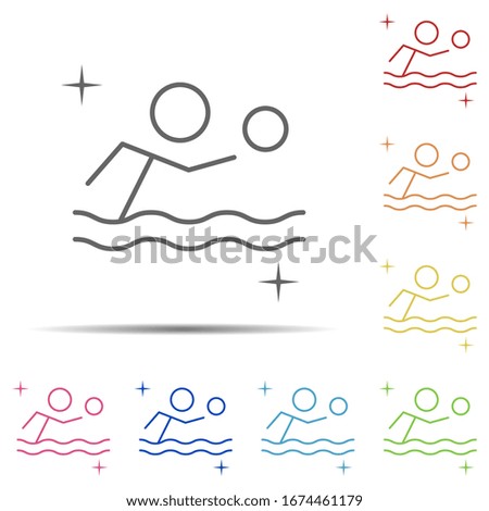 Water polo, sport multi color icon. Element of sport thin line icon on white background