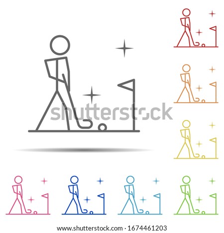 Golf, sport multi color icon. Element of sport thin line icon on white background