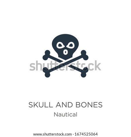 Skull and bones icon vector. Trendy flat skull and bones icon from nautical collection isolated on white background. Vector illustration can be used for web and mobile graphic design, logo, eps10