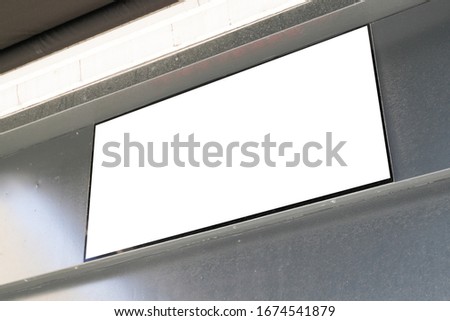 Mock up Signage Blank store sign Square shape Exterior in modern Building 