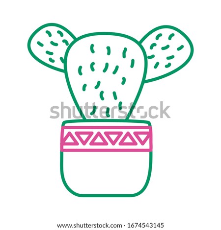 cactus mexican plant line style icon vector illustration design