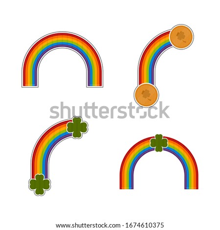 Set of rainbows icons. Saint patrticks icons - Vector