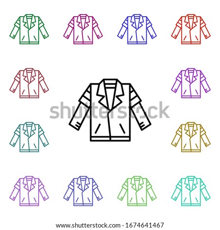 Rock jacket multi color style icon. Simple glyph, flat vector of rock and roll icons for ui and ux, website or mobile application