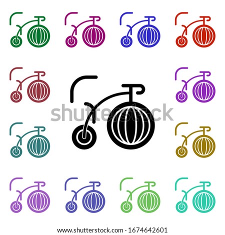 Big, bike, dream, inspiration multi color style icon. Simple glyph, flat vector of peace and humanrights icons for ui and ux, website or mobile application