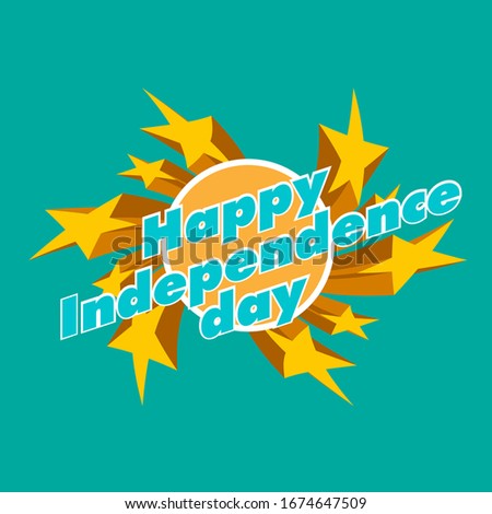 happy independence day, beautiful greeting card background or template banner with star theme. vector design illustration