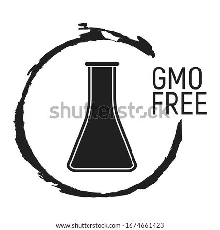 GMO free. Allergen food, products icon and logo. Intolerance and allergy food. Concept black and simple illustration and isolated art.