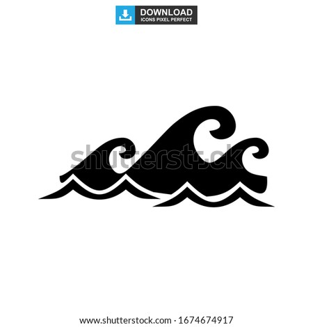 wave icon or logo isolated sign symbol vector illustration - high quality black style vector icons
