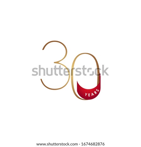 30 Years Anniversary Celebration Elegant Number Vector Template Design Illustration