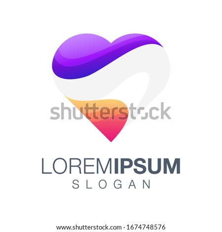 love colorful logo design template