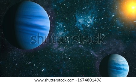 Stars and galaxies in deep space showing the beauty of space exploration. Darkness light. Elements of this Image furnished by NASA.