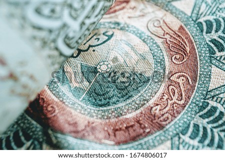 Macro image on Dinars/Money. Bank note close up with selective focus. Business/Finance concept.