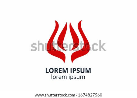 creative idea shape of flaming fire icon logo design template concept for gas company, oil corporate, e sport club emblem or any business. 