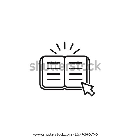 Internet education concept, e-learning resources, distant online courses, vector line icon Royalty-Free Stock Photo #1674846796