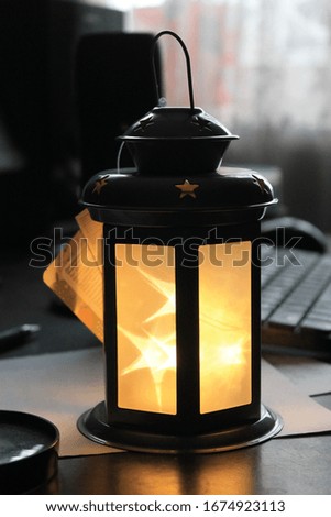 decorative lamp, object, soft light in the form of stars Royalty-Free Stock Photo #1674923113