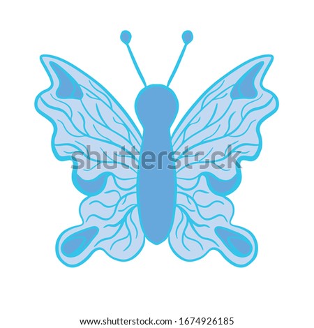 
flat style butterfly vector illustration on white background isolated