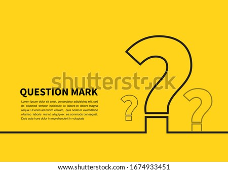 Question mark icon on yellow background. FAQ sign. Vector illustration Royalty-Free Stock Photo #1674933451