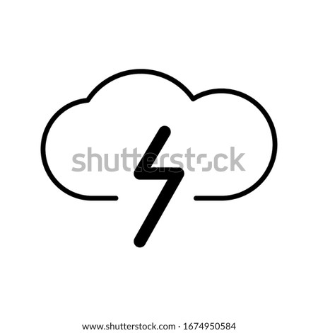 Power cloud icon with outline style vector for your web design, logo, UI. illustration
