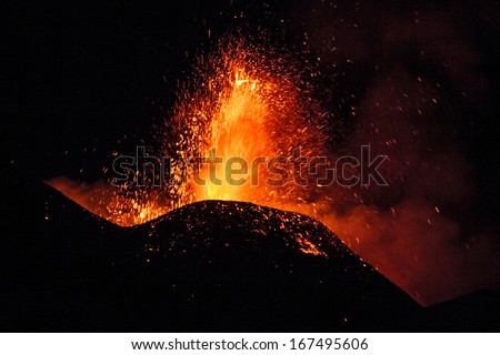 Etna eruption 15 December Royalty-Free Stock Photo #167495606