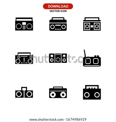 boombox icon or logo isolated sign symbol vector illustration - Collection of high quality black style vector icons
