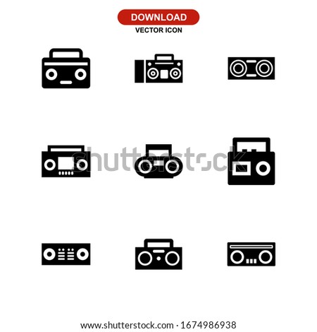 boombox icon or logo isolated sign symbol vector illustration - Collection of high quality black style vector icons
 Royalty-Free Stock Photo #1674986938
