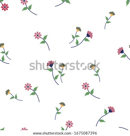 small vector flower design pattern on white background